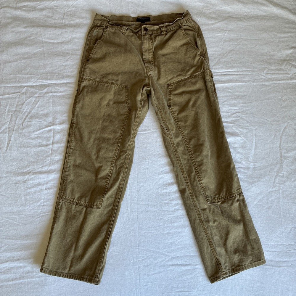 Banana Republic Carpenter Pants Mens 32x32* Double Knee Canvas Workwear Beige
